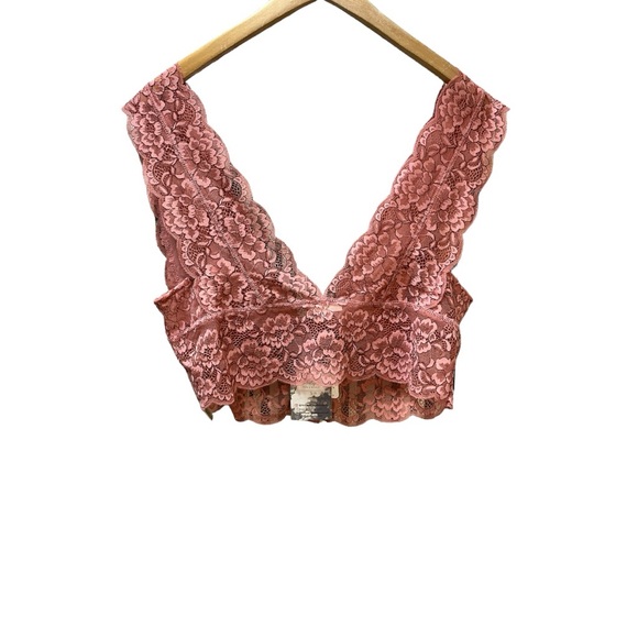 NWT Intimately Free People FP Bralette rose pink lace small lace - crop top XS - Picture 7 of 17